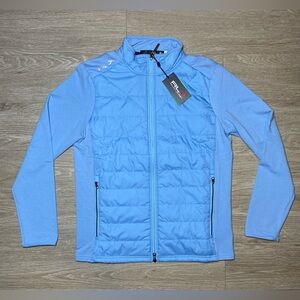 Men’s Size MEDIUM RLX Ralph Lauren Hybrid Wool Full Zip Blue Jacket Quilted $248